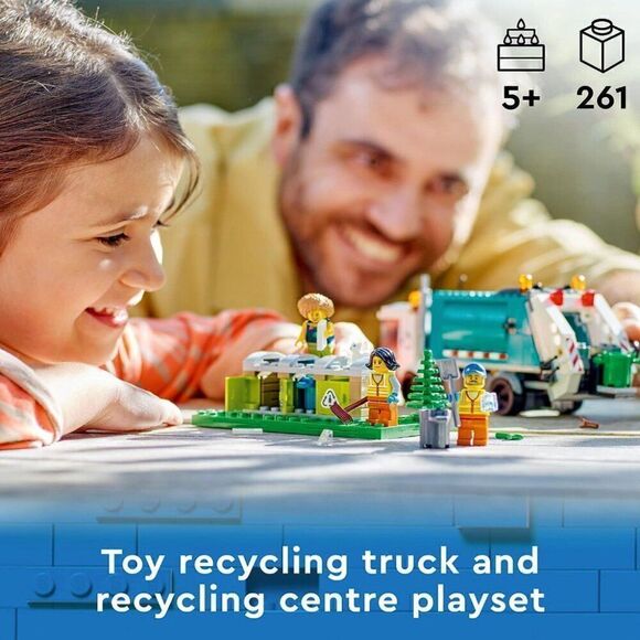 LEGO City Recycling Truck, Toy Vehicle Set with 3 Sorting Bins, Gift Idea for Ki - Picture 5 of 6